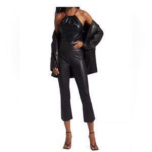 CROP FLARE LEATHER LEGGINGS - BRAND NEW W/ TAGS